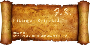 Fibinger Krisztián névjegykártya